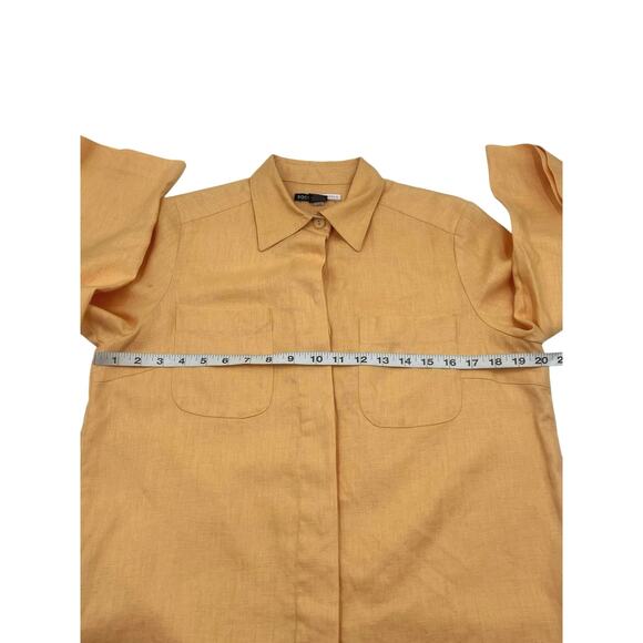 Focus Lifestyle Womens VTG Yellow Linen Button Up Heavyweight Shirt Sz 10 - Picture 8 of 11